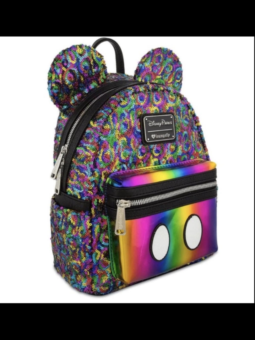 Loungefly Disney Parks OG (heart logo) Mickey Mouse Rainbow Sequin RARE